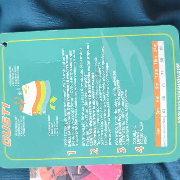 BRAND NEW - All TAGS ON Gusti Baby One-Piece Snow Suit Removable mittens and boo - Picture 5 of 11